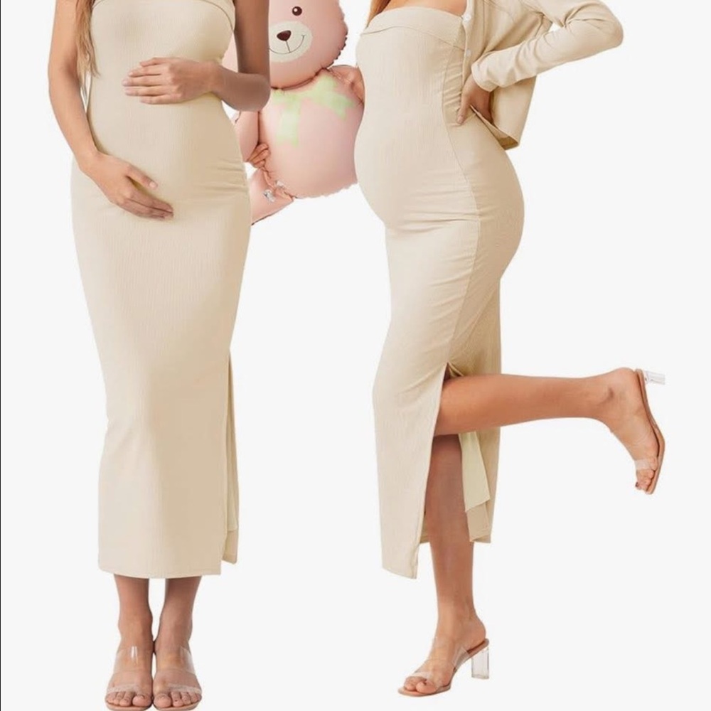Amazon Strapless Cream Dress